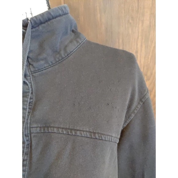 iCantoo button Tunic Drawstring Neck Long Sleeve Top Womens Medium Black FLAWS - Picture 6 of 8